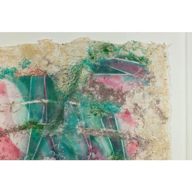 Leanne Weissler Abstract Painting in Lucite Box Frame with Vibrant Pastel Hues For Sale - Image 9 of 12