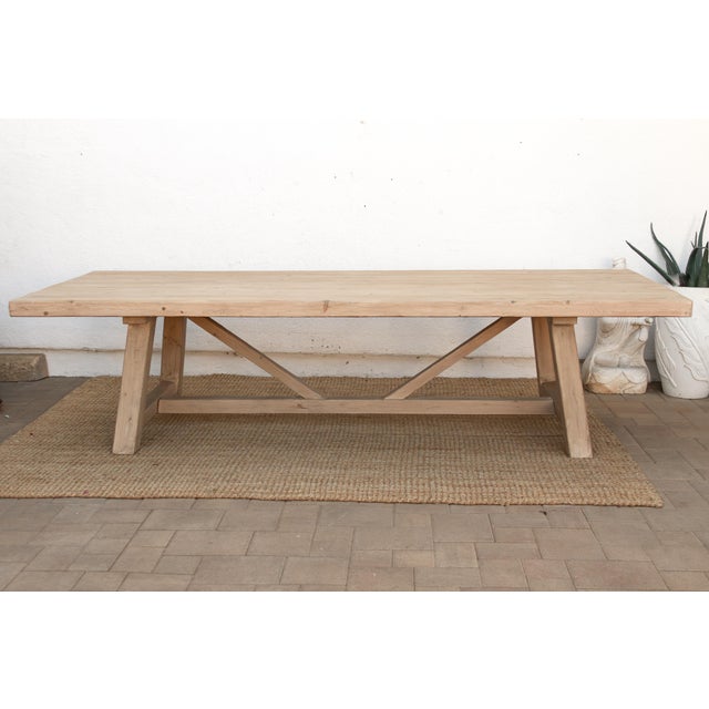 The Rousillian, Monumental 120" Reclaimed Wood Tavern Table For Sale - Image 10 of 11