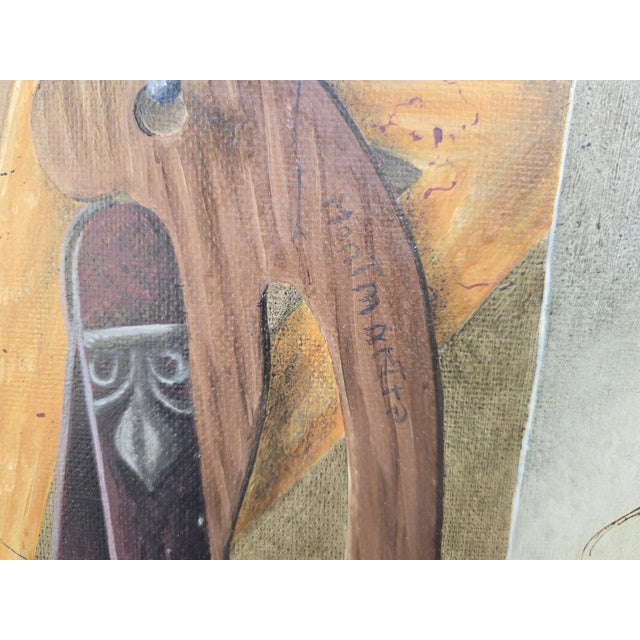Lucien Mathelin, Figurative Composition, Mid-20th Century, Oil Painting on Panel For Sale - Image 8 of 14