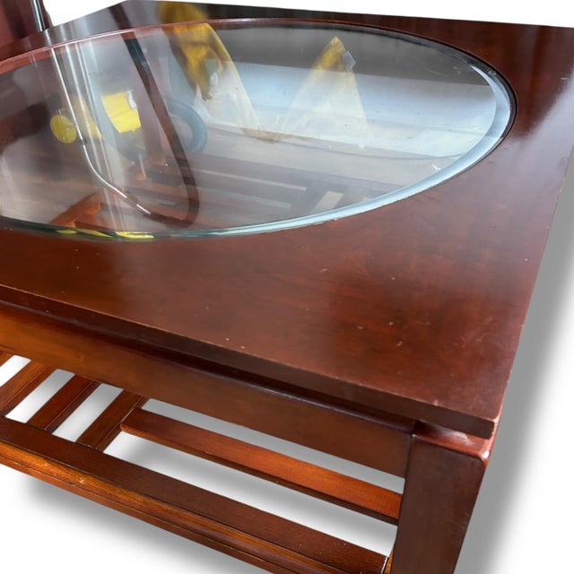 Vintage Cherry Coffee Table with Glass Insert, 2000s For Sale - Image 4 of 7