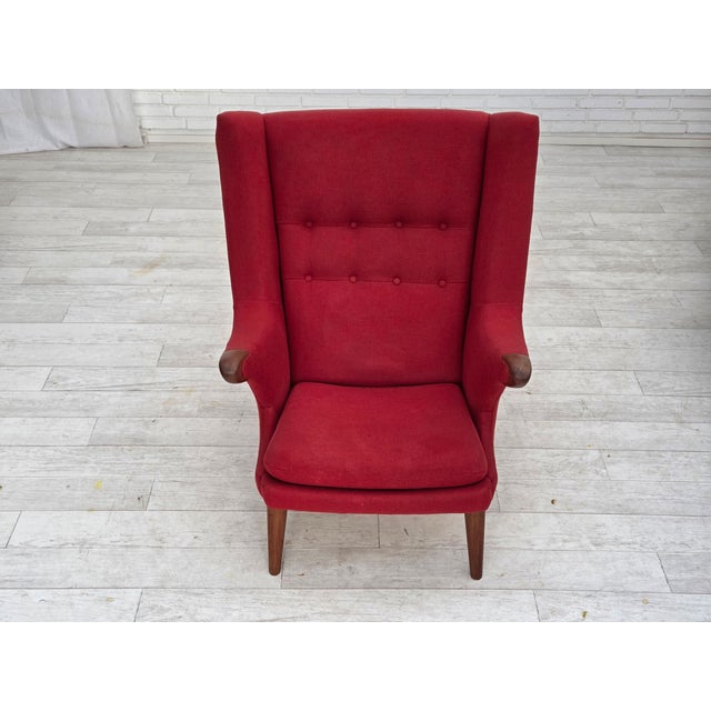 Red Vintage Danish Teddy Chair in Wool by Bent Møller Jepsen, 1970s For Sale - Image 8 of 18