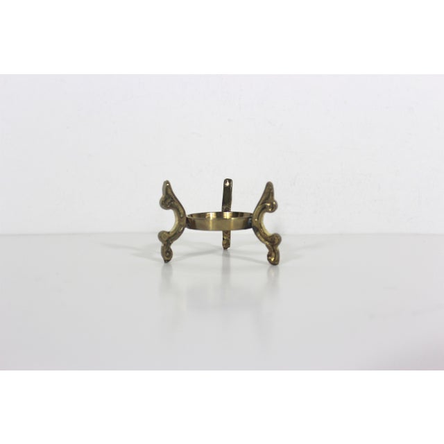 1970s Vintage Brass Egg Display Stand Base, Pedestal, Holder For Sale - Image 5 of 8