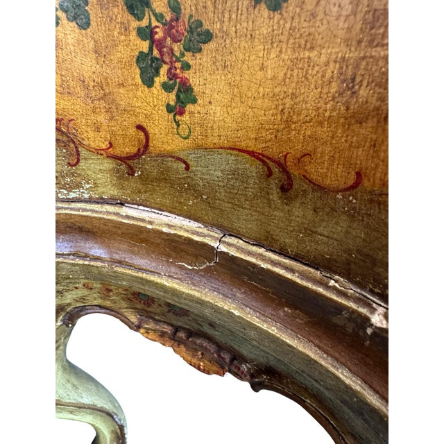 Rare Pair 18th C. Italian Venetian Rococo Hand-Painted Polychrome Bombe Commodes For Sale - Image 12 of 12