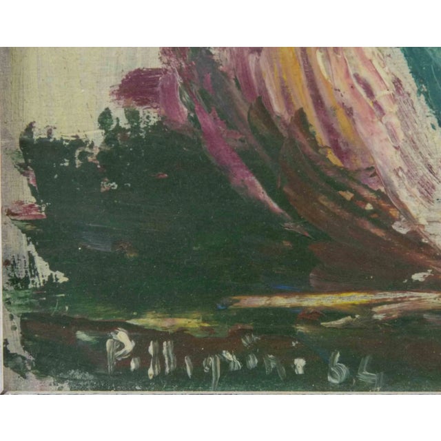 Modern Sirio Pellegrini, Vase of Flowers, Oil on Board, 1964 For Sale - Image 3 of 5