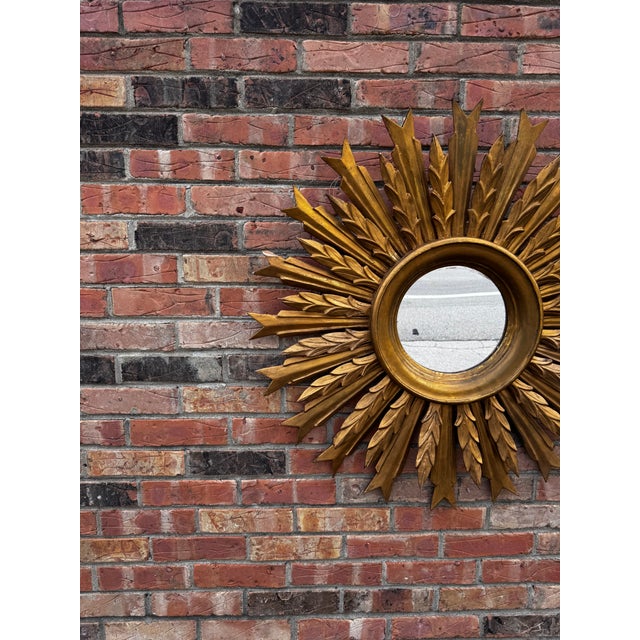 French Vintage French Sunburst Mirror For Sale - Image 3 of 10