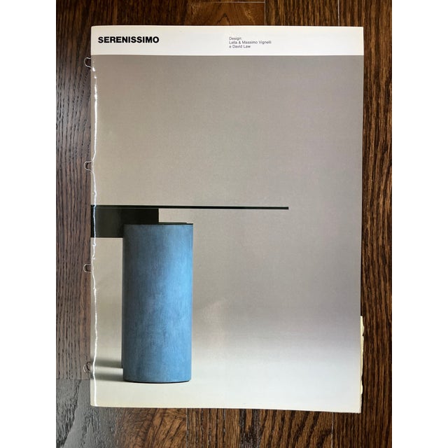 Large 118" Serenissimo Postmodern Dining Table, Seats 10, Semi-Opalescent Glass & Venetian Stucco Columns, 1987 (Original Catalog) For Sale In Denver - Image 6 of 9