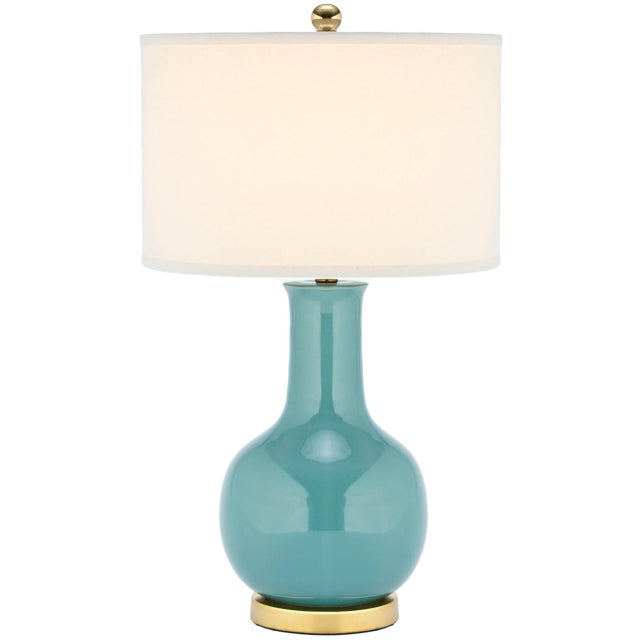 27.5-Inch H Ceramic Table Lamp - Light Blue For Sale In Philadelphia - Image 6 of 6