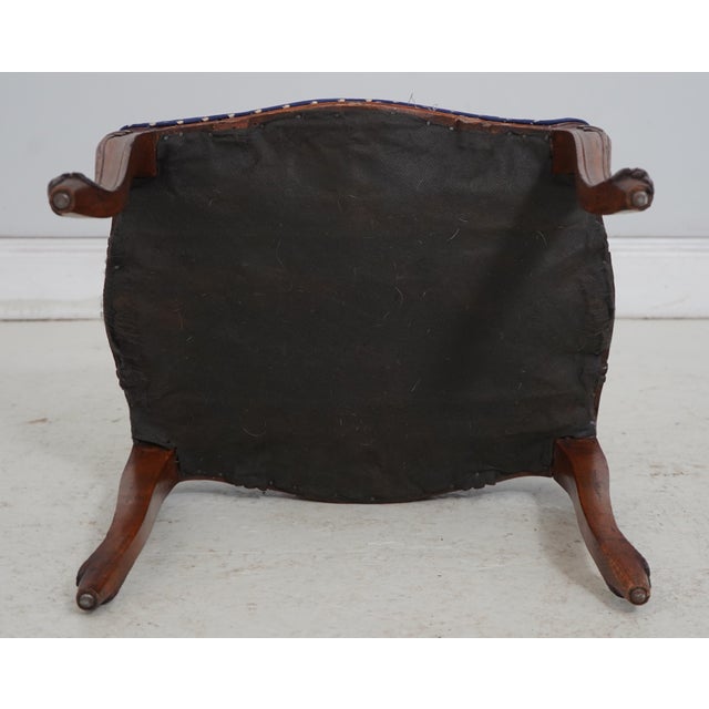 Louis XV French Style Carved Footstool W. Upholstered Seat For Sale - Image 12 of 12