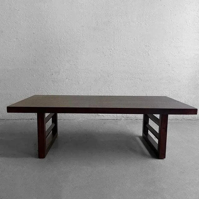 Mid-Century Modern 1960s Mid-Century Modern Mahogany Coffee Table After Paul Frankl For Sale - Image 3 of 10