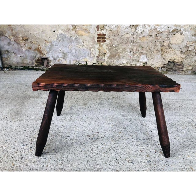 Mid-Century French Rustic Side Table on Tapered Legs For Sale - Image 13 of 13