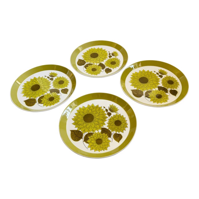 Mid Century Mikasa Duplex Dahlia by Ben Seibel Dinner Plates - Set of 4 For Sale