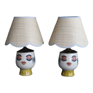 Mid 20th Century Patrizia Italiano Style Lamps - a Pair