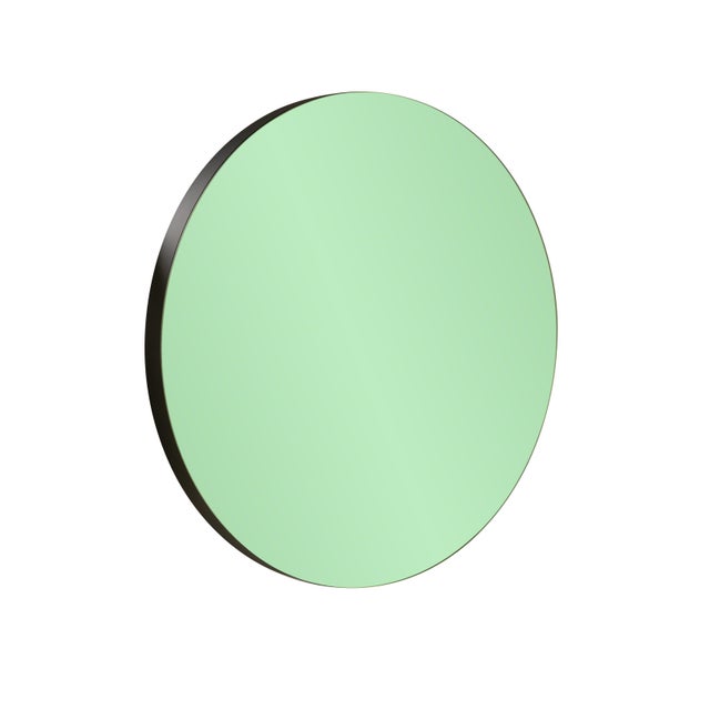 Transitional Balducci Round Emerald Green Mirror Small For Sale - Image 3 of 8