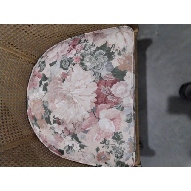Boho Chic 4 Vintage Cane Chairs on Coasters For Sale - Image 3 of 8