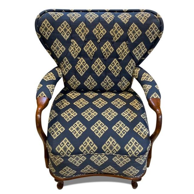 Wood Beech Open-Framed Armchair with Kilim Upholstery from Fritz Hansen, 1950s For Sale - Image 7 of 10