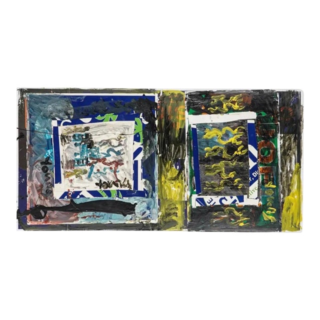 1990s Purvis Young Folk Outsider Abstract Collage Painting For Sale