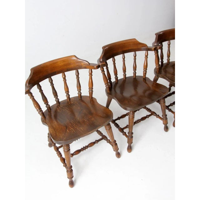 Vintage Richardson Brothers Company Oak Dining Chairs Set of 4 For Sale - Image 4 of 12