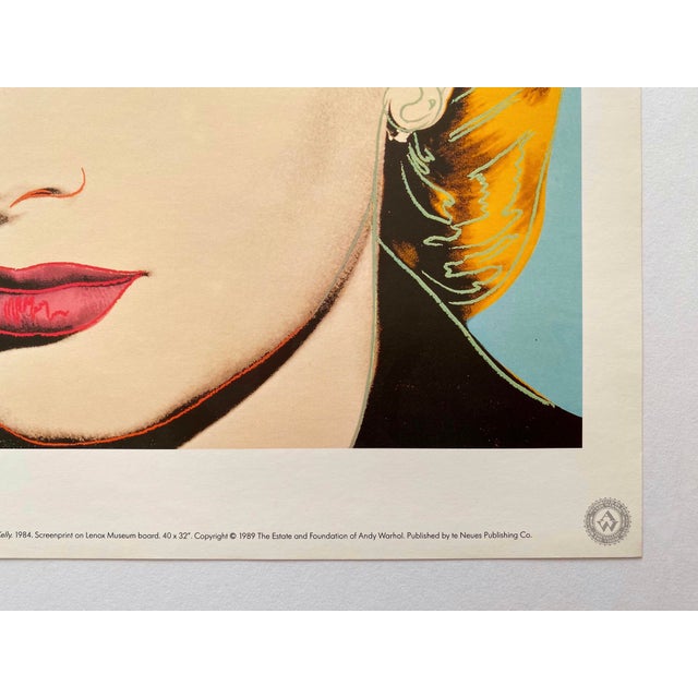 Peach Andy Warhol Estate Vintage 1989 Pop Art Lithograph Print " Grace Kelly " 1984 For Sale - Image 8 of 11