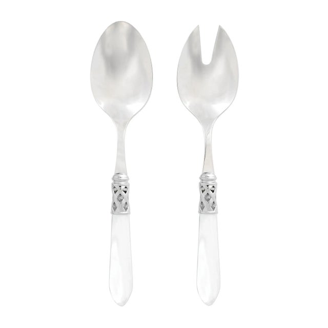 VIETRI Aladdin Brilliant Clear Salad Server Set - 2 Pieces For Sale - Image 10 of 10