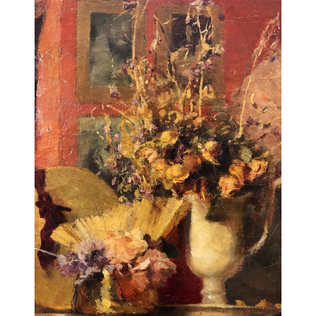 Ernest Jean Joseph Godfrinon, Elegant Woman in the Living Room, 1898, Oil on Canvas For Sale - Image 7 of 18