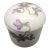 Vintage Small Covered Pill/Trinket Jar/Jewelry Box With Purple Violets For Sale