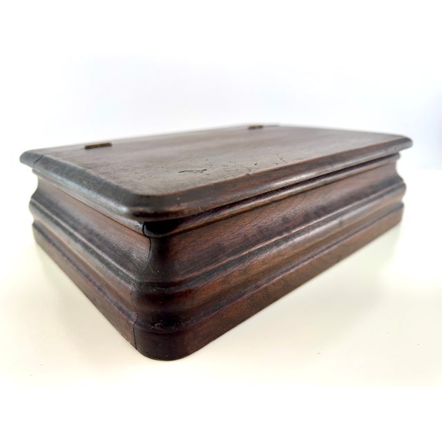 19th Century Dark Wood Hinged Document Box For Sale - Image 4 of 15