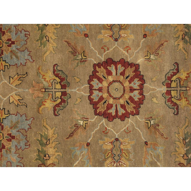 Textile Pasargad DC Light Brown Fine Hand Knotted Heriz Design Rug For Sale - Image 7 of 7