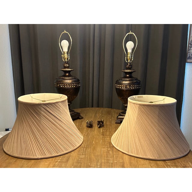Metal Pristine, Original Fine Art Lamps “Castile” Collection Authentic 33” Table Lamps - a Pair For Sale - Image 7 of 13