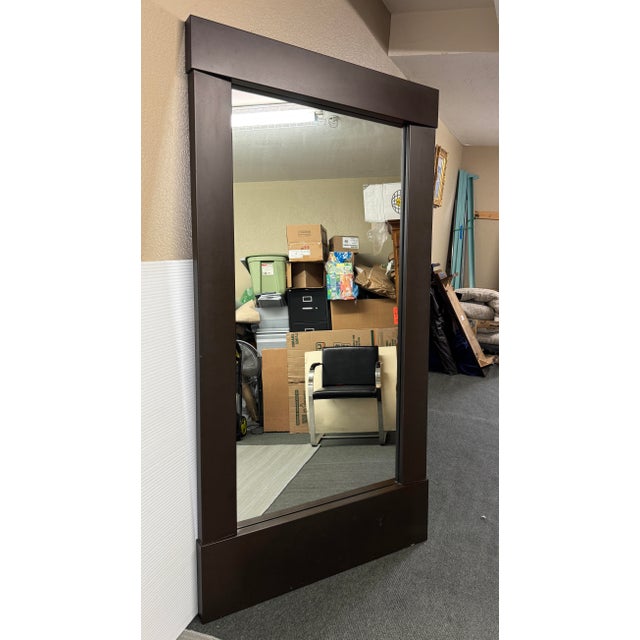 Metal Crate & Barrel Burnished Metal Floor Mirror For Sale - Image 7 of 11
