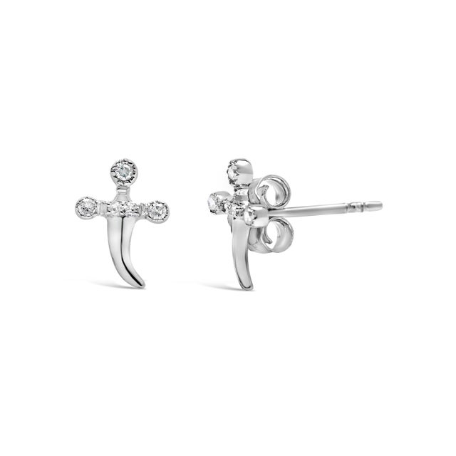 Discover the enigmatic allure of these sterling silver earrings, artfully crafted into a sleek knife design that promises...