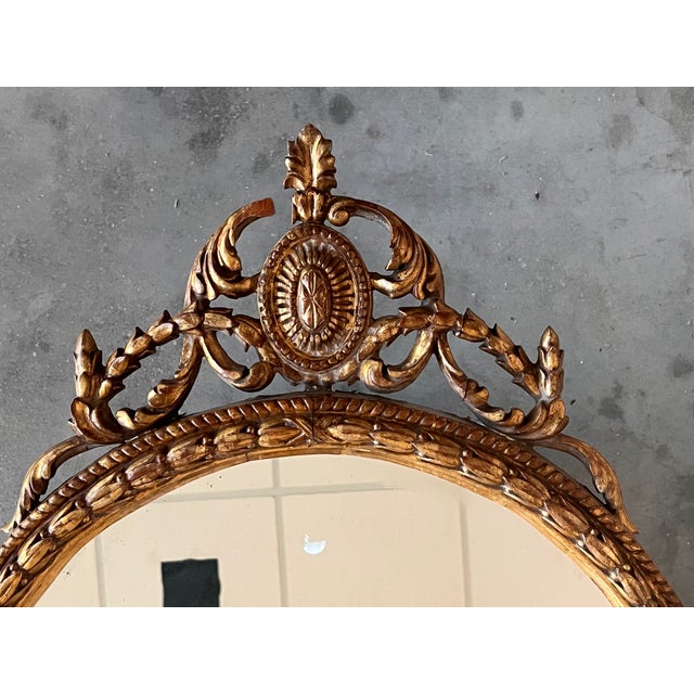 Late 18th Century Oval Gilt Mirror For Sale - Image 4 of 7