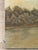 American Vintage Original Landscape Oil Painting on Canvas, Waterfront Cottage Scene For Sale - Image 3 of 5