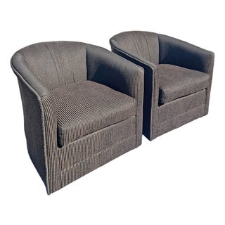 Vintage Modern Design Swivel Lounge Chairs in Milo Baughman Style Design a Pair For Sale