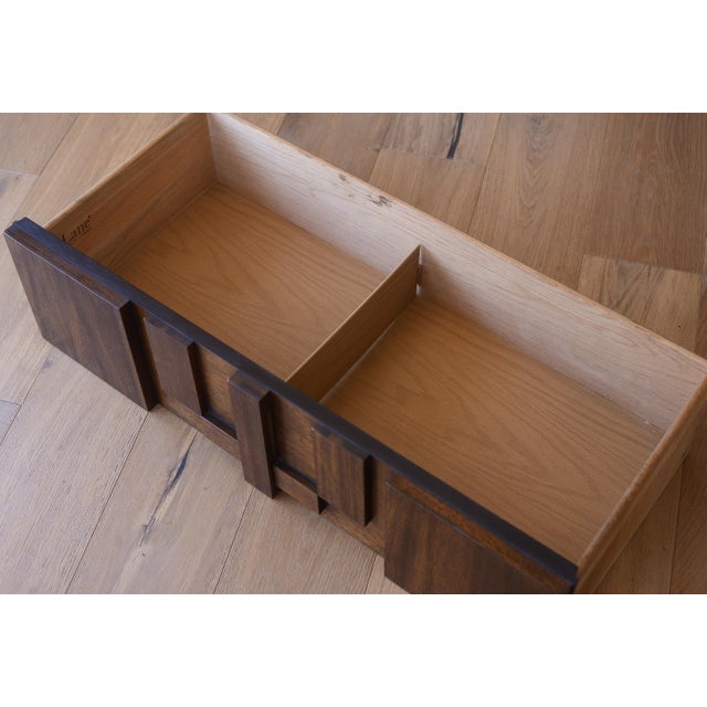 Vintage MCM Lane Brutalist Staccato Highboy Dresser For Sale - Image 13 of 13