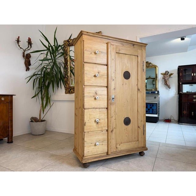 Rustic Biedermeier Pantry Farm Cupboard For Sale - Image 3 of 12