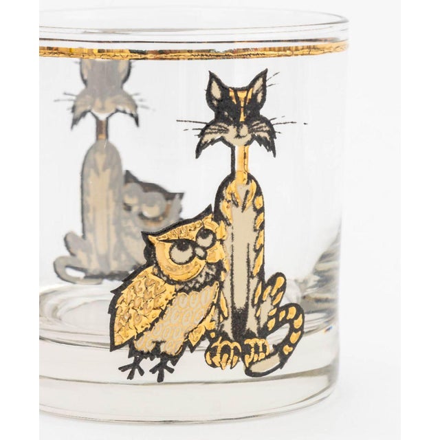 Culver Ltd. Culver Ltd. "Owl and Pussycat" Rocks Glasses, 8 For Sale - Image 4 of 6