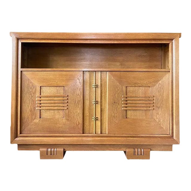 Oak Cabinet by Charles Dudouyt, France, 1940's For Sale