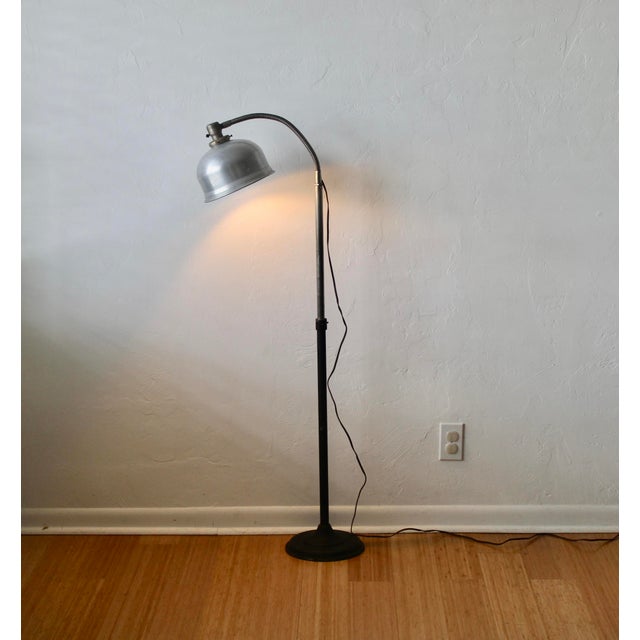 Vintage Early 20th Century Attributed to M. Brandt & Sons Industrial Style Gooseneck Spot Floor Lamp For Sale - Image 15 of 15