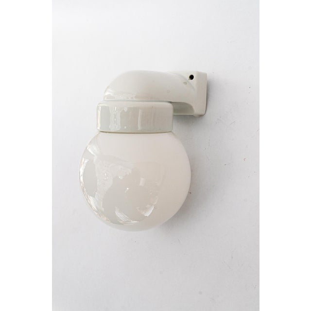 Porcelain Wall Lamp with Opal Glass Shade, Vienna, 1920s For Sale - Image 4 of 13