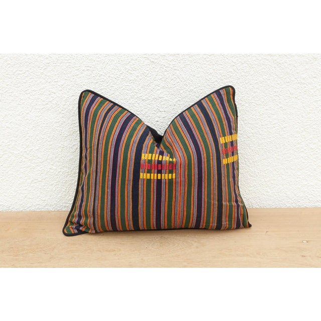 African Oda Vintage African Kente Pillow Cover For Sale - Image 3 of 7
