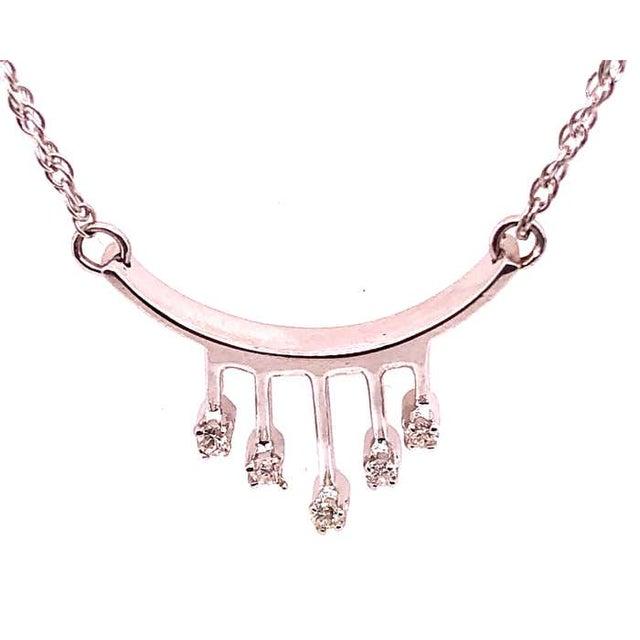 14 Karat White Gold Fancy Necklace With Diamonds For Sale - Image 11 of 12