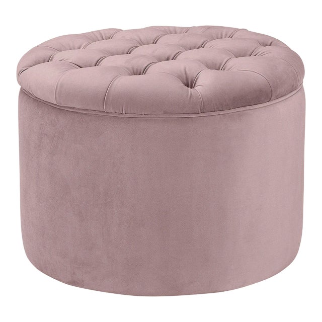 Queen Mauve Velvet Storage Ottoman For Sale