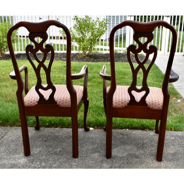 Vtg. Pennsylvania House Set of Eight Solid Mahogany Queen Anne Dining Chairs For Sale - Image 9 of 17