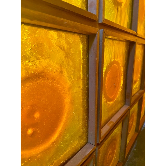 Mid-Century Modern Monumental Architectural Amber Glass Panel by Vidrios Gordiola, Spain, 1970 For Sale - Image 3 of 7