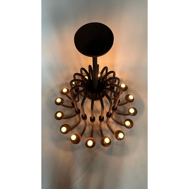 Brown Antique Candle Chandelier, 1890s For Sale - Image 8 of 18
