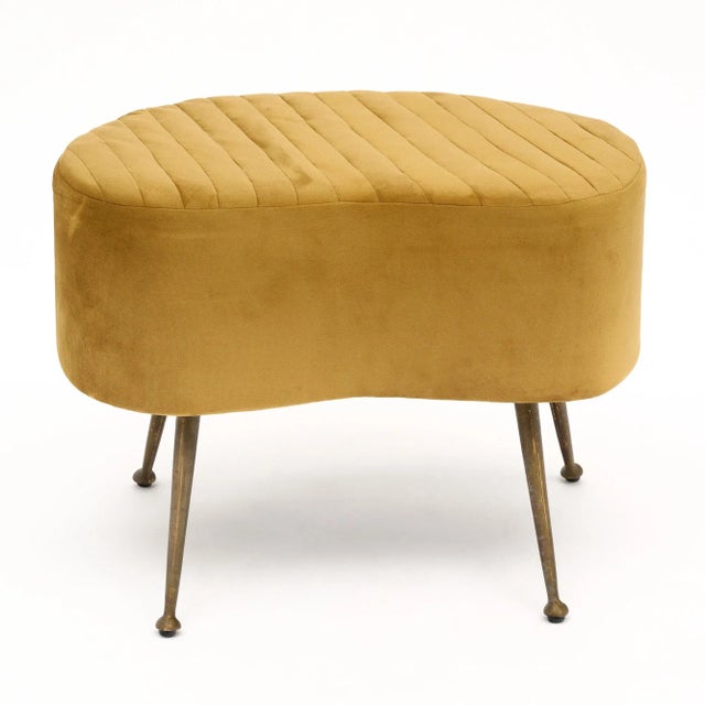 Metal Vintage Italian Modernist Gold Stools For Sale - Image 7 of 9