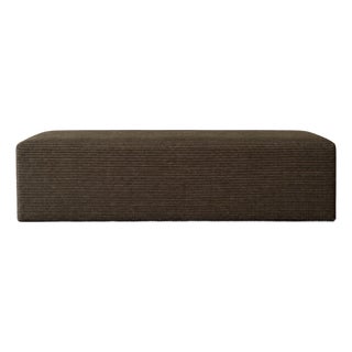 Modern Heavyweight Berg Ottoman Bench in Gabby Stripe For Sale