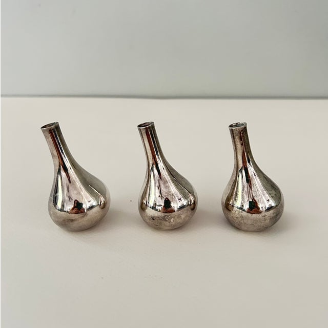 Metal 1960s Jens Quistgaard for Dansk Silver Onion Candleholders, Set of 3 For Sale - Image 7 of 10