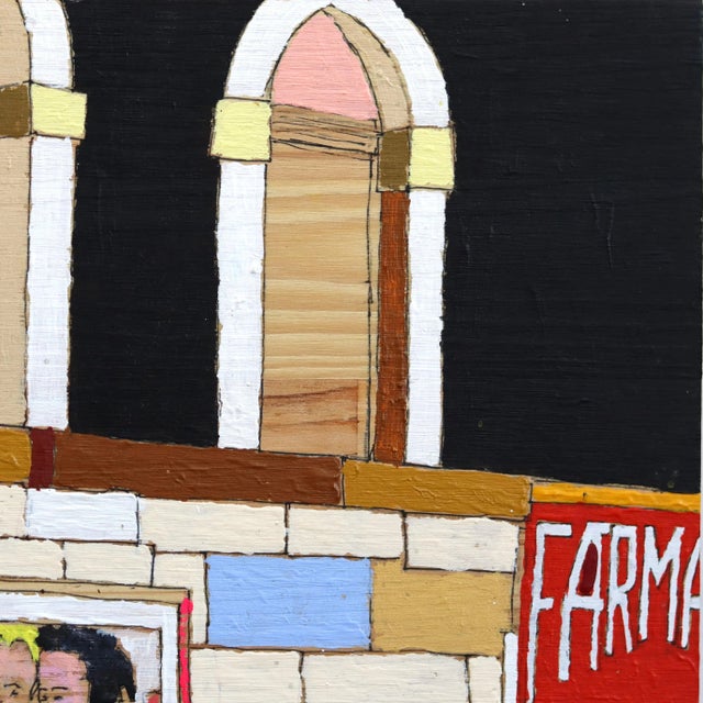 Figurative Lifestyle - Colorful Quirky Figurative Mixed Media Art on Wood Original Artwork by Fabio Coruzzi For Sale - Image 3 of 9