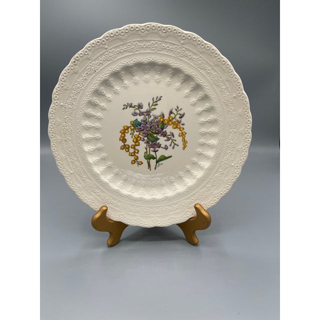 English Vintage Spode Bermuda Flowers Pigeon Berry 9 Inch Floral Plate England For Sale - Image 3 of 5